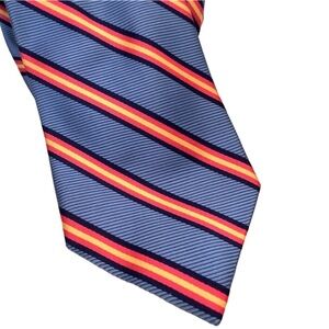 Brooks Brothers Blue, Yellow, Pink Signature Stripe Silk Tie